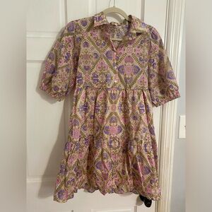 Olivaceous floral dress